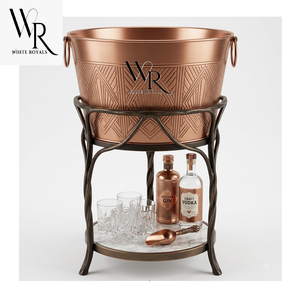 Enfriador de Champán de Alta Calidad con Acabado en Cobre, Cubitera para Cerveza con Soporte de Metal y Recipientes para Vino para Bares y Discotecas - Product Image 1