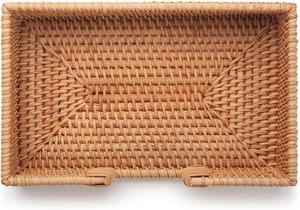 Porta Servilletas Rectangular de Mimbre, Cesta para Toallas de Invitados, Bandeja de Servilletas de Papel de Mimbre Natural para Baño, Cocina, Cafetería y Hotel - Product Image 4