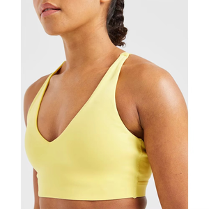 Sujetador deportivo para mujer, top corto con bloques de color, ropa deportiva para gimnasio, entrenamiento, ropa atlética, marca personalizada, proveedor mayorista OEM - Product Image 5