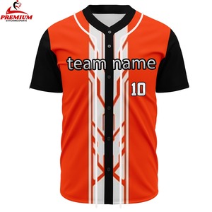 Maillot de baseball unisexe imprimé par sublimation personnalisé en polyester, vente en gros, manches courtes, col en V, chemises boutonnées, hip-hop, sport - Product Image 6