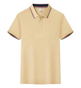 Chemise décontractée à manches courtes pour hommes grandes tailles, respirante, imprimée, tricotée, avec logo personnalisé sur le devant et bordure contrastante, à boutons - Product Image 2