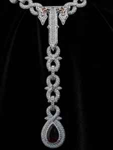 Lab Grown Diamond Designer Drop <b>Necklace</b> White Gold <b>Statement</b> Chain Luxury Hip Hop Pendant <b>Necklace</b> For Men Women Unisex Gift - Product Image 2