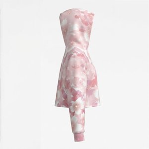 Nueva Sudadera con Capucha Corta Estampada Floral para Mujer con Logotipo Personalizado, de Manga Larga, Tejida, Informal, para Primavera, con Patrón Rosa - Product Image 3