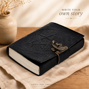 Premium Genuine Leather Hardcover Embossed Travel <b>Journal</b> Thread Sewn Cotton Paper Sketchbook <b>Writing</b> Diary Vintage Notebook 120 - Product Image 2