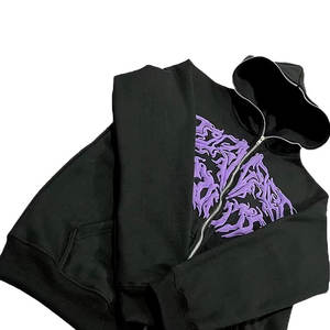 Sweat à capuche personnalisé imprimé DTF DTG avec strass pour hommes, streetwear, sweat à capuche oversize tendance, sweat à capuche en coton, logo personnalisé en usine - Product Image 1