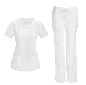 Batas de Laboratorio Ecológicas Azul Rey para Mujer, Uniformes de Hospital, Tela 100% Algodón Tejido, Uso en Farmacia - Product Image 2