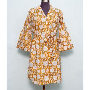 Chemise longue en coton style kimono pour femme : Charme fantaisiste et élégance fluide – Robe décontractée en gros - Product Image 1