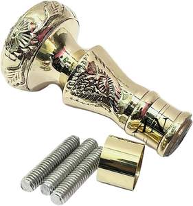 Bastón de Madera Plegable Victoriano con Mango de Latón Pulido Vintage, Regalo Coleccionable de Arte - Product Image 1