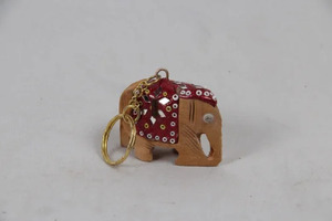 Wood Elephant Keychain Carved Wooden <b>Key</b> <b>Ring</b> Decorative <b>Bag</b> Pendant Custom Logo - Product Image 1