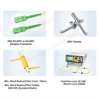 Kabel Serat Optik SC APC ke SC APC Singlemode G652D PVC LSZH 2.0mm 3.0mm Merek Damu Bersertifikasi CE RoHS Garansi 2 Tahun