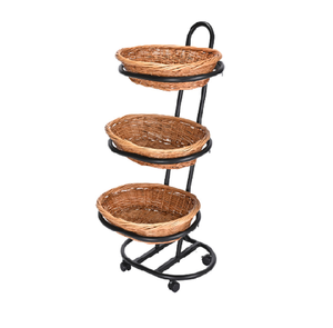 Expositor de Frutas de Mimbre de 3 Niveles, Plegable, Ovalado, Moderno, de Diseño Personalizado y Calidad Premium - Product Image 6