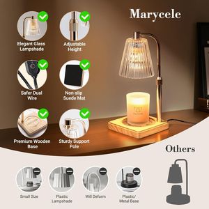 Regali di Natale e Compleanno per Donne, Mamma, Sorella, Amica: Lampada Scaldacera con Timer e Candele in Barattolo per l'Inaugurazione della Casa - Product Image 2