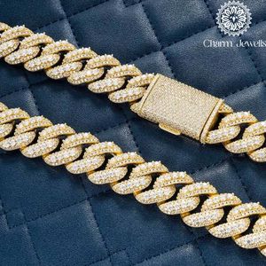 Charm Jewells Men's 14K Gold Plated Moissanite IGI Certified Ball Shape <b>Statement</b> <b>Necklace</b> Brilliant Cut Link Chain Luxury Hip - Product Image 4