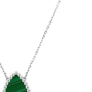 Collier en argent sterling AKA Green Malachite Ivy pour femme, élégant pendentif feuille de lierre en pierre verte, bijou de mode, cadeau de sororité - Product Image 3