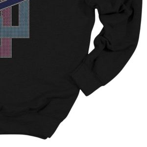 Sweat-shirt noir à col rond avec motif de lettres entrelacées, pull décontracté à manches longues pour un style streetwear quotidien - Product Image 6
