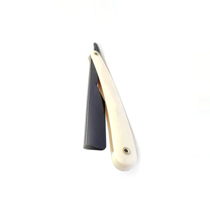 Navaja de barbero profesional de acero inoxidable de alta calidad, plegable, con hoja recta y logotipo personalizado - Product Image 4