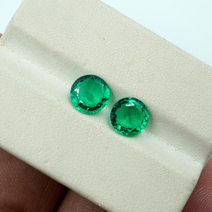 Colombian Natural Emerald Green Gemstone Pair Round Cut (7x7MM) (2 Pcs) 2 Carat HAYAAT <b>GEMS</b> for Jewelry Making - Product Image 5