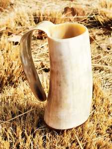 Chope à bière en corne polie faite à la main, anti-fuite, réutilisable, compatible lave-vaisselle et micro-ondes, design classique et solide, style indien, idéale pour les fêtes - Product Image 4