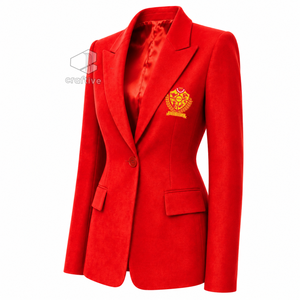 NSPDK Sorority Women's Single Breasted Blazer Embroidered Notch Lapel Tailored Office Business <b>Suit</b> Jacket Formal Workwear - Product Image 2