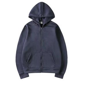 Sweat-shirt unisexe à capuche zippé, coupe oversize, color block, décontracté, pour l'automne, 100 % coton French Terry, service OEM - Product Image 5