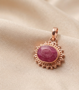 Pure 925 Sterling Silver Vintage Oval Pink <b>Ruby</b> Charm <b>Necklace</b> Women Yellow Gold Rose Gold Plated Natural Gemstone Jewelry Gift - Product Image 4