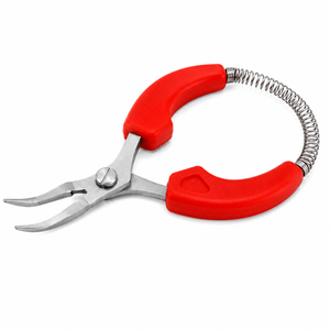 Alicates de punta curva con mango ergonómico de 100 mm, con resorte, para dar forma a alambres de joyería, ZetomedPro - Product Image 1