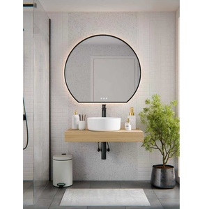 Online Technical Support LED Touch Switch Wall Hanging Modern 2 Years Warranty Organic Salon Apartment Round <b>Mirror</b> - Product Image 1