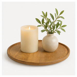 Wholesale Luxury Round Wood Charger <b>Plates</b> for Wedding Party Table <b>Decoration</b> Handcrafted Natural Acacia Serving <b>Plate</b> - Product Image 4