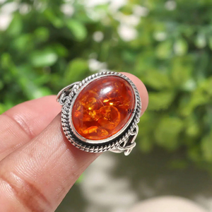 Bague en argent ambre de la Baltique, argent sterling 925, bijoux faits à la main, fournisseur en gros - Product Image 2
