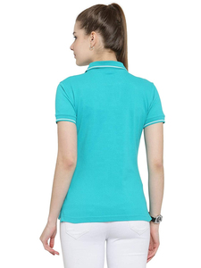 Polo décontracté haut de gamme pour femme, tissu respirant et doux pour la peau, manches courtes, col boutonné, idéal pour les loisirs quotidiens - Product Image 6