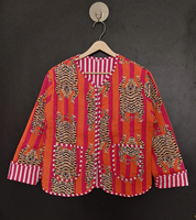 2026 Meistverkaufte Winter-Strickjacke mit Flockdruck, Baumwolle, Gesteppt, Umweltfreundlich, Langarm, Ethno-Boho-Mantel mit Leopardenmuster