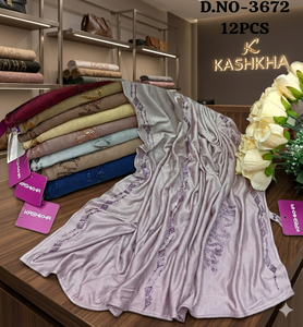 Lot de 12 foulards floraux en strass pour femmes, en tissu mousseline respirant et doux pour la peau, tons de bijoux assortis - Product Image 1