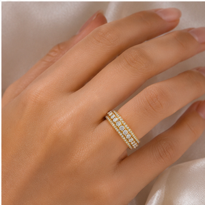 แหวนเพชร CVD Lab Diamond X รุ่น Rose & White Gold ประดับเพชรแบบ Pave |   ผู้ผลิตเครื่องประดับชั้นดีแบบ OEM ODM - Product Image 1