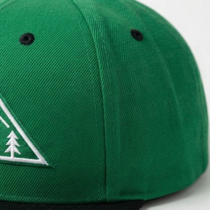 Green <b>Snapback</b> <b>Cap</b> with White Mountain Embroidery 6-Panel Adjustable Flat Brim Unisex Outdoor Casual Hat - Product Image 5