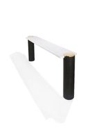 Meilleure vente : Table console en pierre avec base en colonne ronde, mobilier d'entrée de luxe pour la décoration de la maison et des hôtels
