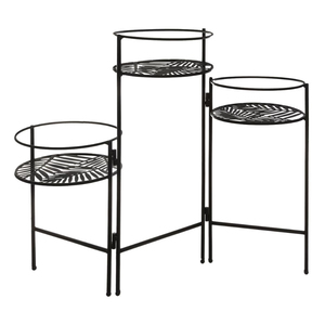 Support à plantes en fer noir de qualité supérieure, panier profond, style vintage, pour plantes d'intérieur et d'extérieur, prix raisonnable - Product Image 4