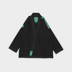 Kimono de BJJ noir pour homme, coupe classique, 100% polyester, impression par sublimation, vêtements d'arts martiaux durables, taille adulte, logo sur la manche gauche - Product Image 1