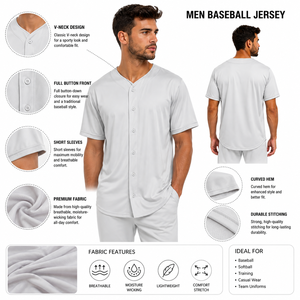 Camiseta de béisbol resistente, diseñada con tejido ligero para juegos competitivos y uso atlético diario con fácil movilidad, OEM - Product Image 6