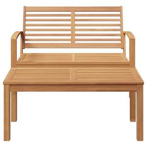 Ensemble de bancs de jardin en teck massif brun, 2 pièces - Product Image 3
