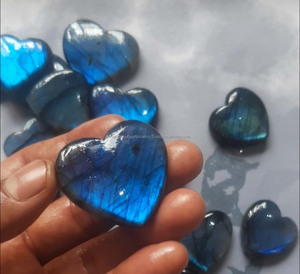 Hecho a mano impresionante elegante Vintage aguamarina 20mm forma de corazón cabujón piedra preciosa suave suelta para amor joyería gemas para todos - Product Image 4