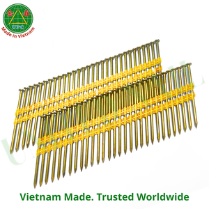 Clous de charpente galvanisés jaunes à tige lisse de 3'' x 0.120, fabriqués au Vietnam pour les projets de charpente |   Clous sur bande plastique - Product Image 6