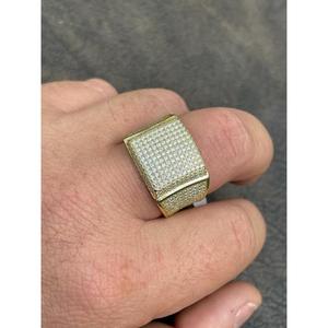 Hip Hop <b>Rings</b> for <b>Men</b> Iced Moissanite <b>Ring</b> 14k Gold Over 925 Sterling <b>Silver</b> Bling Jewelry Luxury Design Premium Quality - Product Image 1