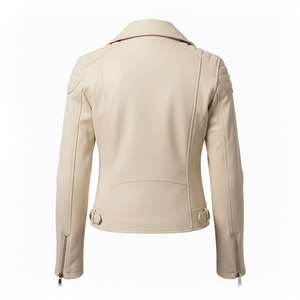 Blouson de moto en cuir tricoté pour filles, style motard authentique, écologique, vente en gros personnalisée, prix d'usine, OEM ODM - Product Image 5