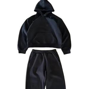 Sweat à capuche oversize en molleton français 350 grammes pour homme, coupe régulière, écologique, streetwear, uni, lourd, impression numérique pour l'hiver - Product Image 3