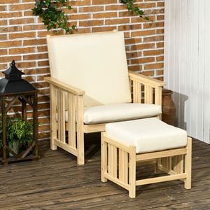 Set di 2 Sedie da Esterno Lounge Luxe con Poggiapiedi, Cuscini Morbidi e Struttura in Teak e Rattan per Uso a Bordo Piscina - Product Image 2