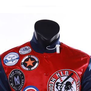 Chaqueta bomber satinada personalizada, impermeable y cortavientos, de nailon bordado, para hombre, con forro interior, venta al por mayor OEM. - Product Image 5