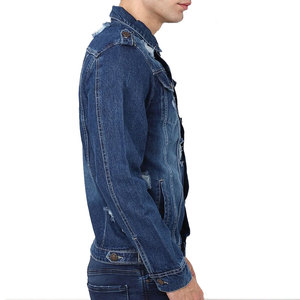 Veste en jean pour homme avec logo personnalisé imprimé, style streetwear décontracté, respirante et confortable, veste d'hiver pour homme - Product Image 2
