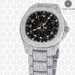Charm Jewells Luxury Women's Stainless Steel <b>Watch</b> 38mm Round Case Analog Quartz Movement <b>Diamond</b> Encrusted Folding Clasp - Product Image 3