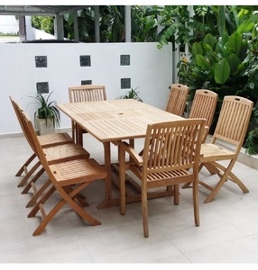 <b>set</b> outdoor garden table <b>dining</b> <b>bistro</b> USA teak wood made in indonesian furniture solid wood - Product Image 1