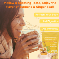 Tisane au Curcuma, Gingembre et Cannelle en Sachets – Infusion Apaisante pour Femmes, Idéale pour le Sommeil et la Détente – Meilleure Vente